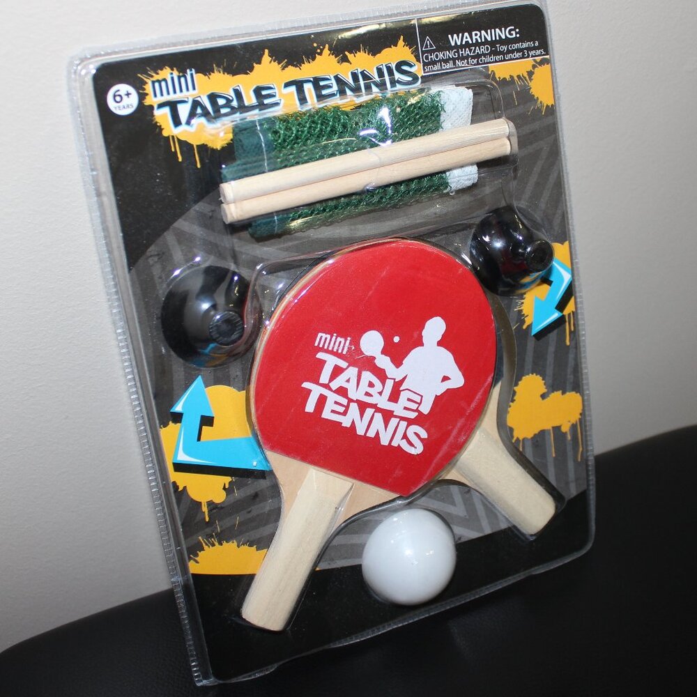 FREE*❤️new MINI TABLE TENNIS PING-PONG complete game kit with net PLAY ANYWHERE!